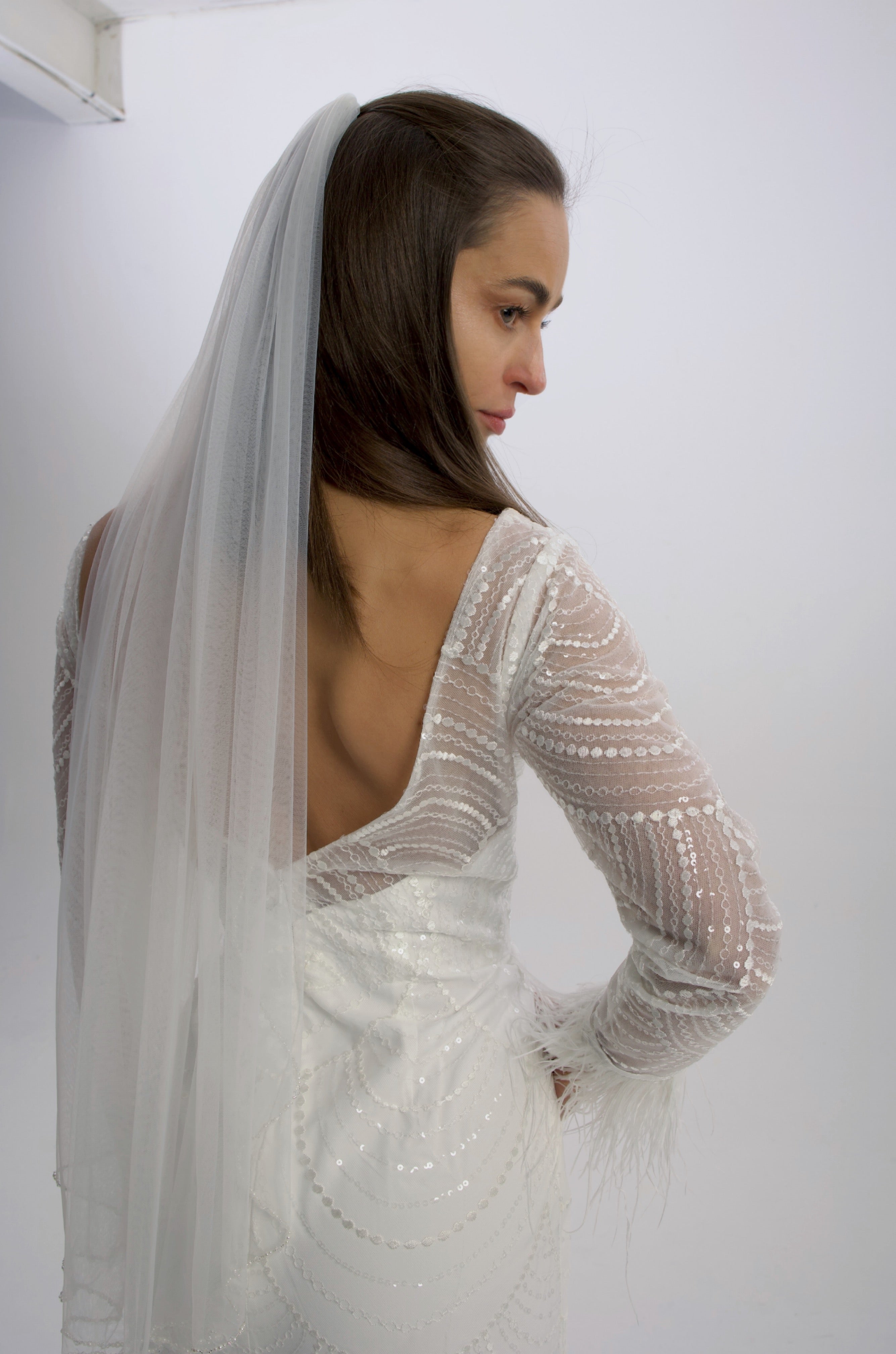 Luxury Fingertips Wedding Veil - Velo Bianco
