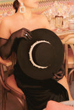 Black Pearl Wedding Hat - Velo Bianco