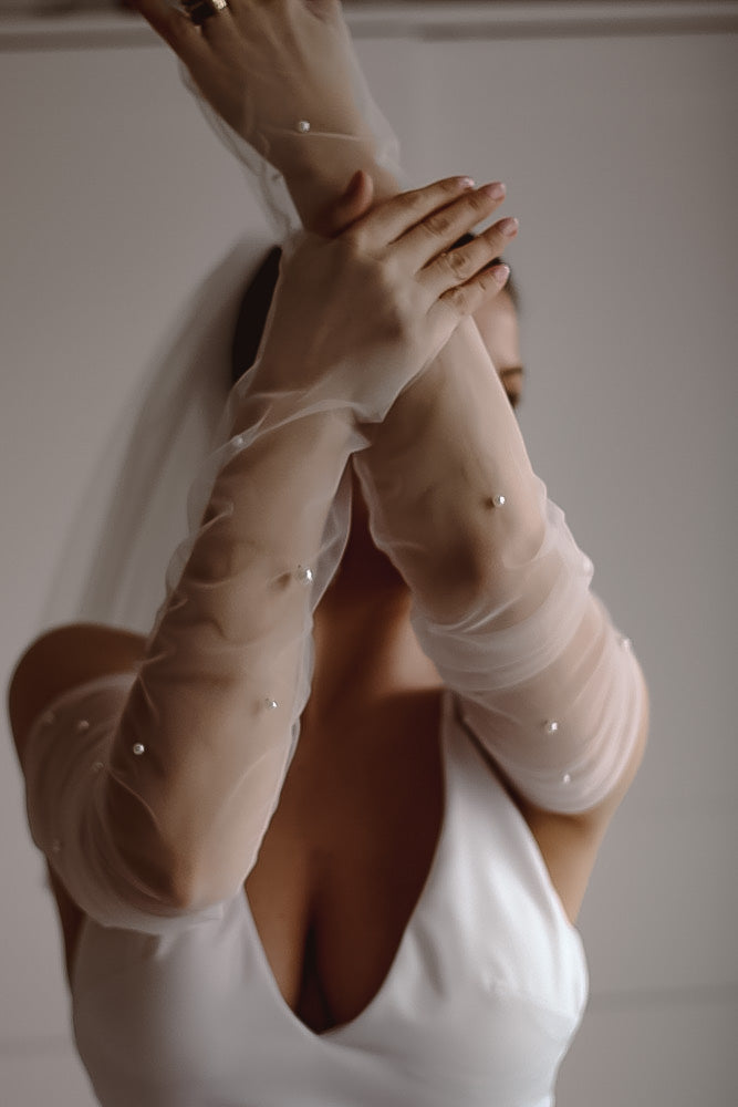 Fingerless Bridal Gloves - Velo Bianco
