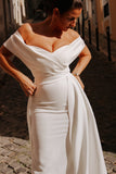 Detachable Crepe Bridal Overskirt