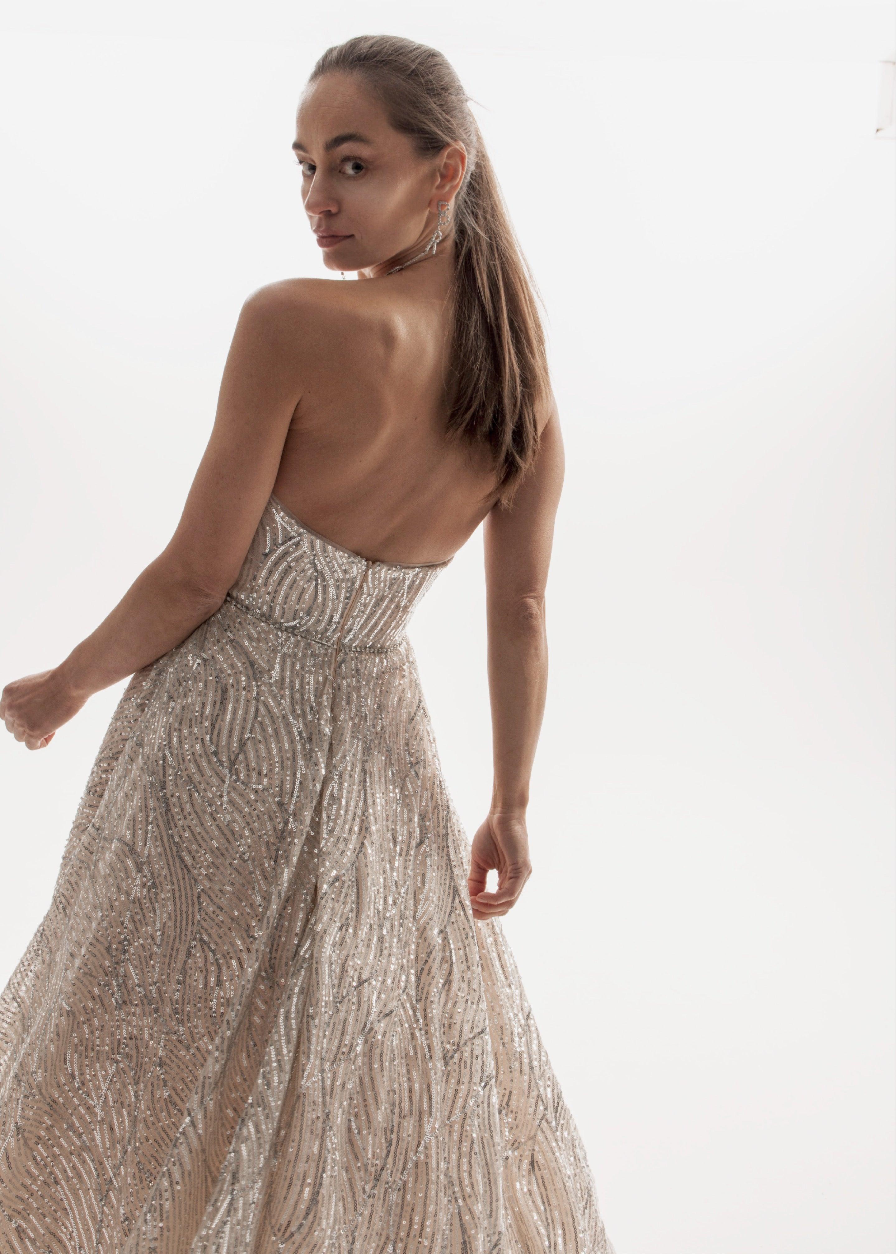 Mini Sequin Reception Dress - Velo Bianco