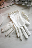White Satin Bridal Gloves