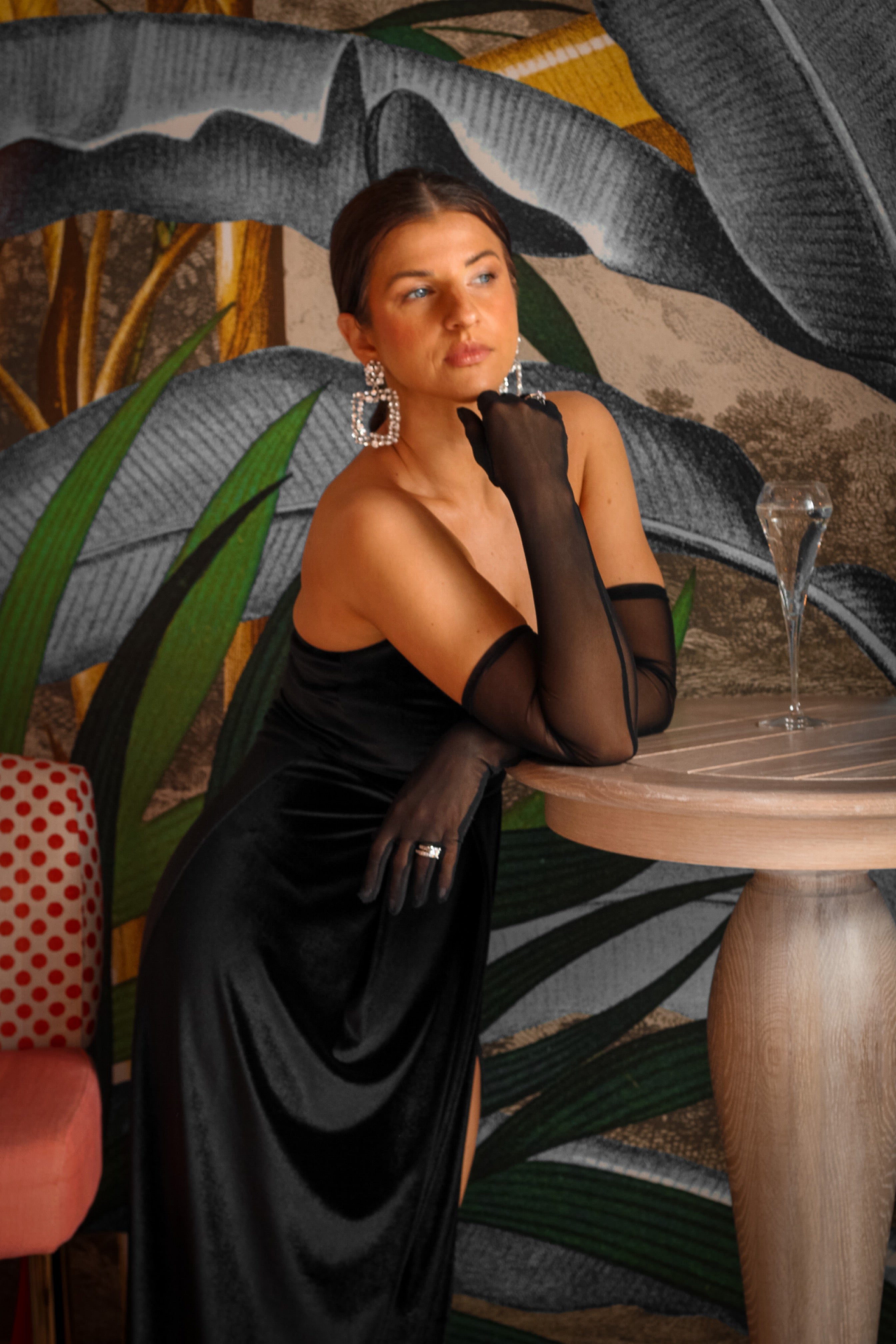 Black Fashion Gloves - Velo Bianco
