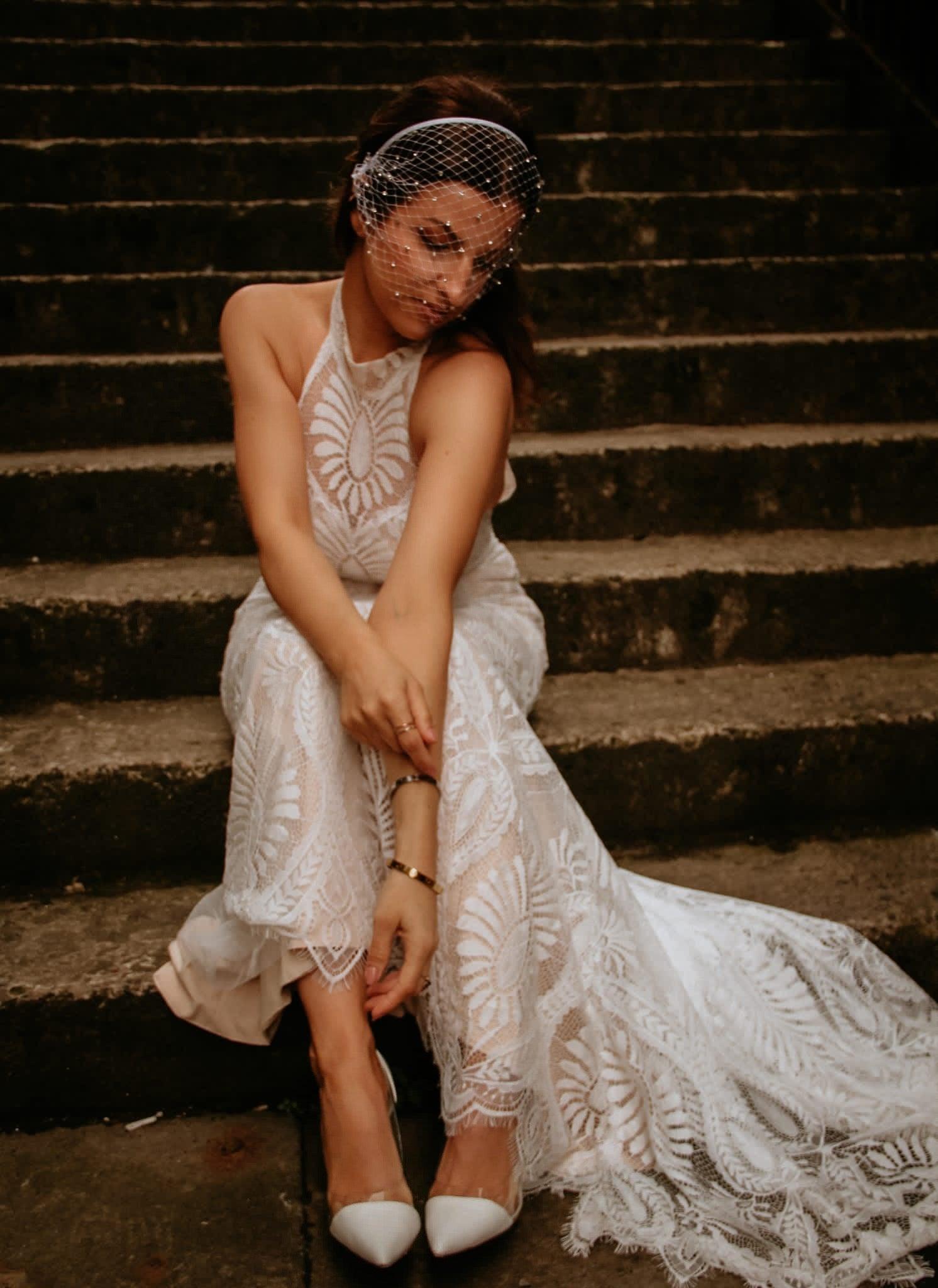 Birdcage Bridal Veil - Velo Bianco