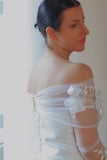 Luxury Bridal Shawl with Lace Appliqué