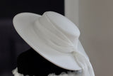 White Bridal Hat with Chiffon Scarf