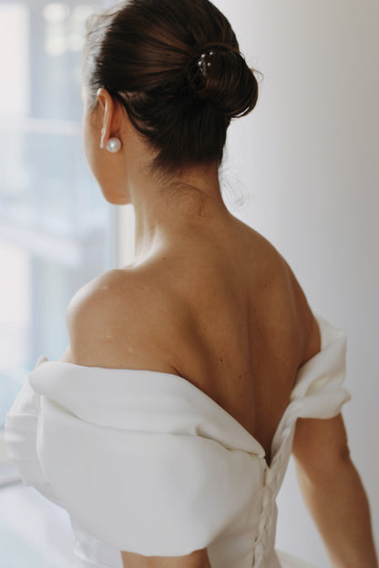 Luxury Crepe Wedding Dress Straps - Velo Bianco