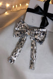 Silver Sequin Hair Bow