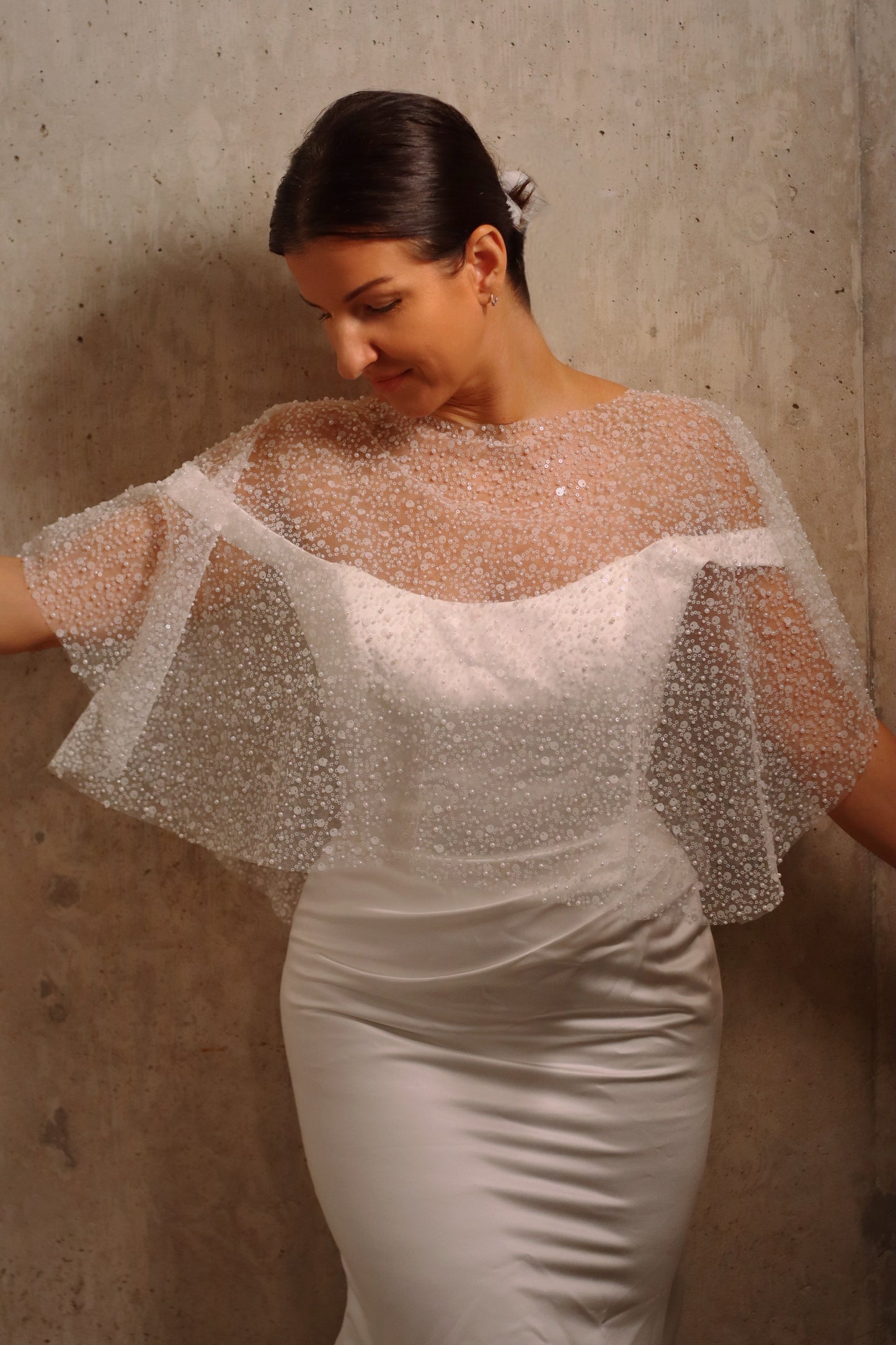 Luxury Pearl and Sequin Cape
