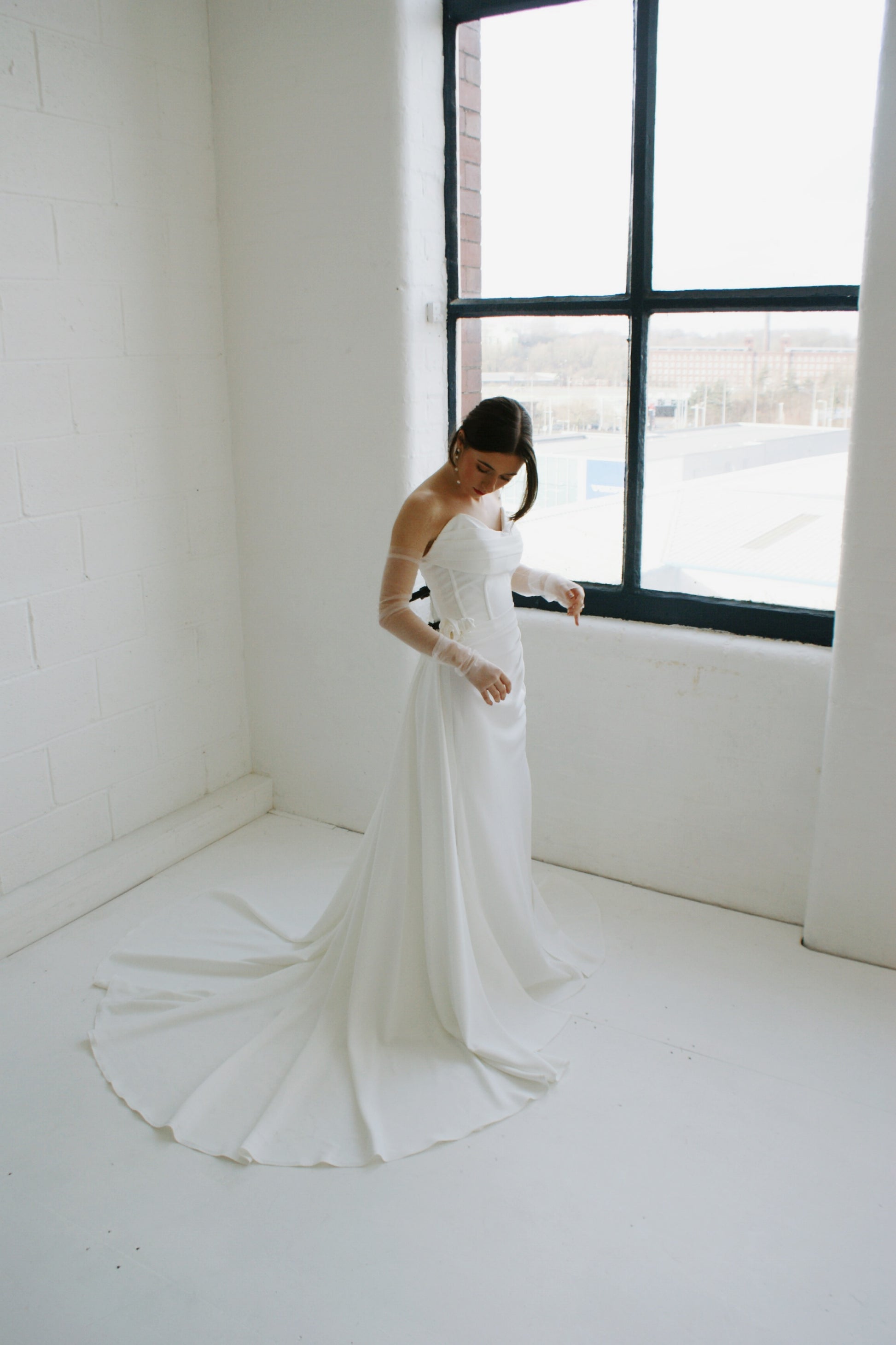 Rose Crepe Bridal Gown - Velo Bianco