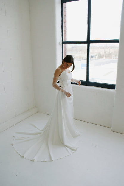 Rose Crepe Bridal Gown - Velo Bianco