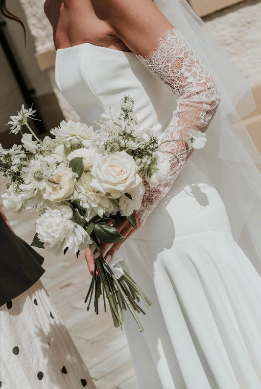 Chantilly Lace Scallop Bridal Sleeves