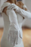 Marilyn White Satin Gloves