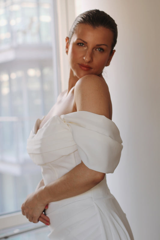 Luxury Crepe Wedding Dress Straps - Velo Bianco