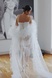 Luxury Ruffled Tulle Wedding Cape