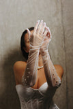 Pearl Tulle Bridal Gloves