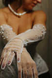 Pearl Tulle Bridal Gloves