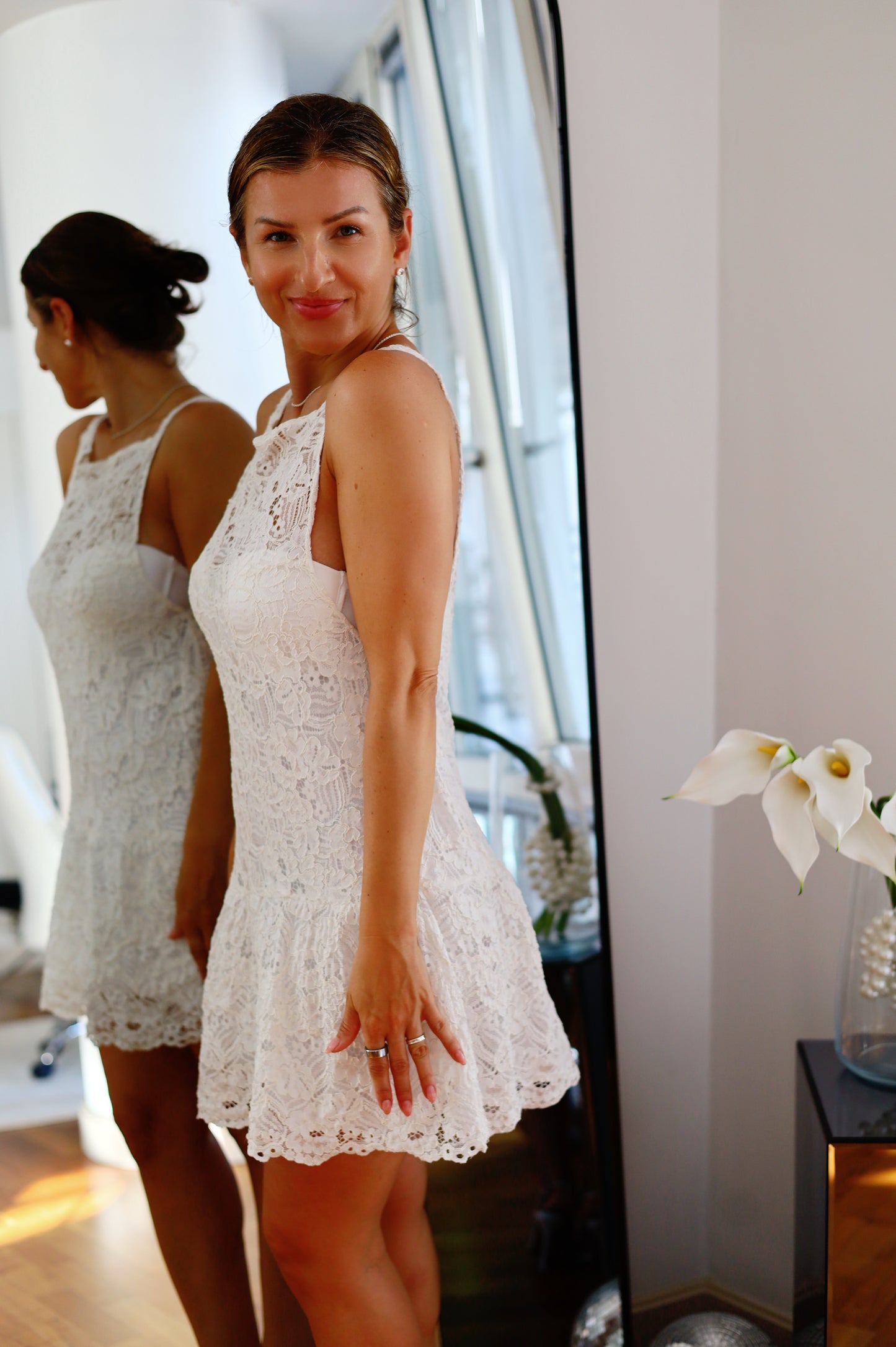 Babydoll Ruffled Lace Dress
