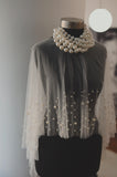 Pearl Embellished Bridal Cape