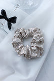 Silver Sequin Bridal Scrunchie