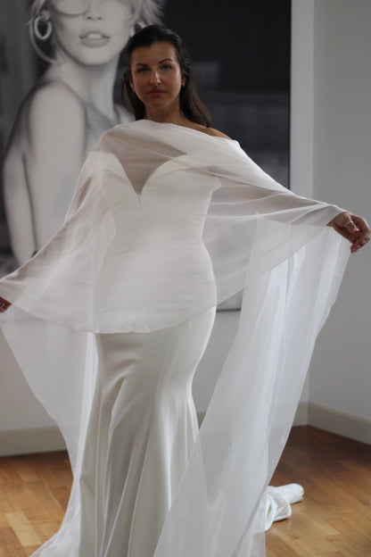 Oversized Chiffon Bridal Scarf
