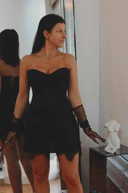 Basque Waist Black Bridal Corset