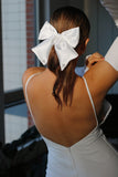 Sample Luxury Satin Hair Bow - Velo Bianco