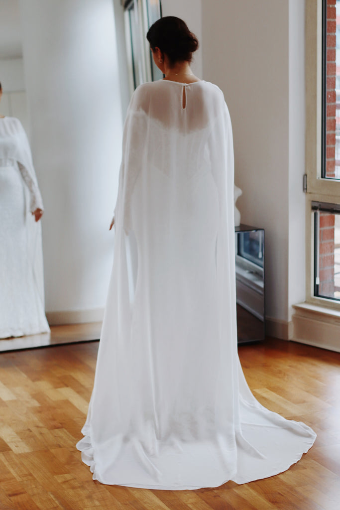Luxury Chiffon Bridal Cape – Velo Bianco