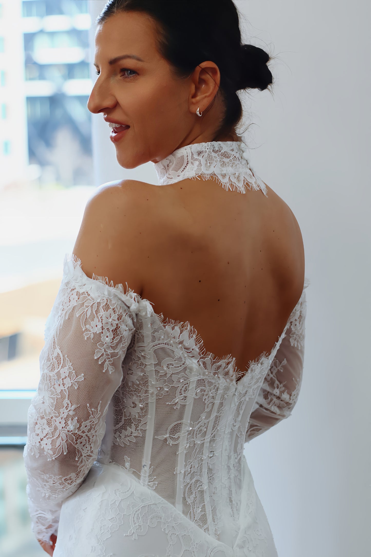 Luxury Detachable Lace Wedding Sleeves with Sequins