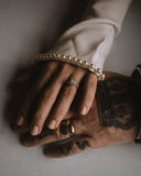 Detachable Crepe Bridal Sleeves with Pearls