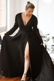 Bohemian Black Chiffon Bridal Gown