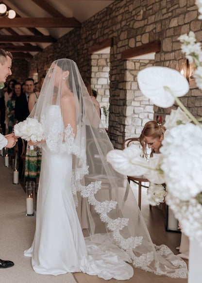 Chantilly Lace Drop Wedding Veil