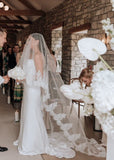 Chantilly Lace Drop Wedding Veil