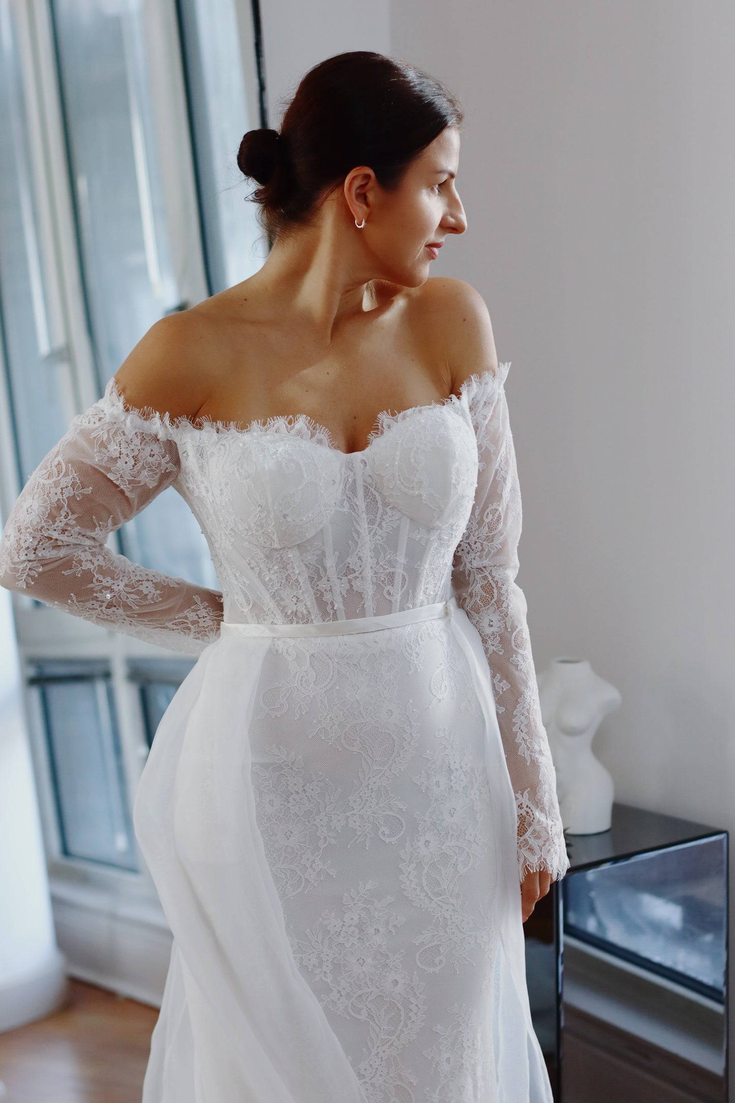 Detachable Organza Bridal Train