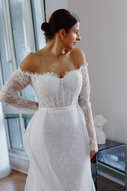 Detachable Organza Bridal Train