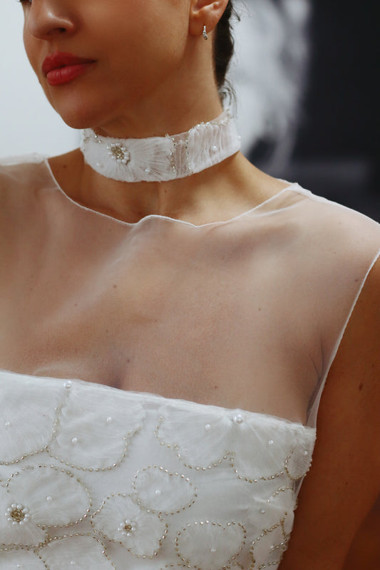 Audrey Embroidered Bridal Choker
