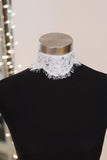 Ivory Chantilly Lace Bridal Choker with Pearls