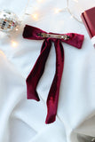 Burgundy Red Velvet Hair Bow