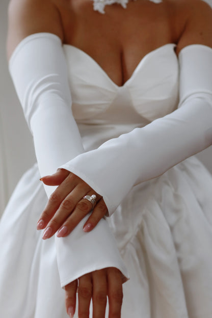 Detachable Soft Satin Bridal Sleeves