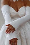 Detachable Soft Satin Bridal Sleeves