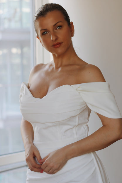Luxury Crepe Wedding Dress Straps - Velo Bianco