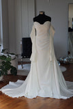 Rose Crepe Bridal Gown with Sleeves