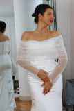 Sparkly Off-Shoulder Bridal Dress Topper