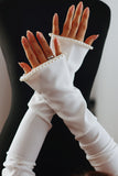 Detachable Crepe Bridal Sleeves with Pearls