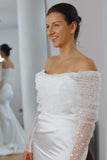 Sparkly Off-Shoulder Bridal Dress Topper