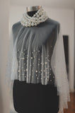 Pearl Embellished Bridal Cape