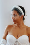 Ivory Satin and Pearl Headband Veil