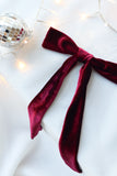 Burgundy Red Velvet Hair Bow