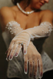 Pearl Tulle Bridal Gloves