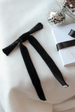 Black Velvet & Pearls Hair Bow